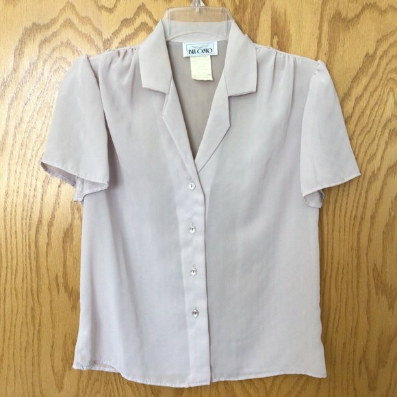 Bel Canto Tops - Bel Canto - Sheer violet short sleeve blouse